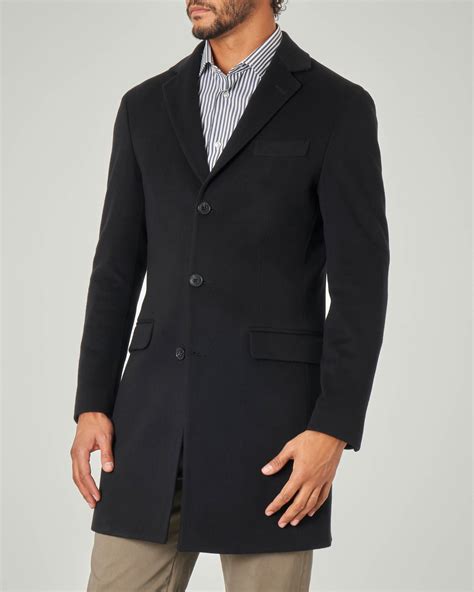 cappotto nero uomo lana